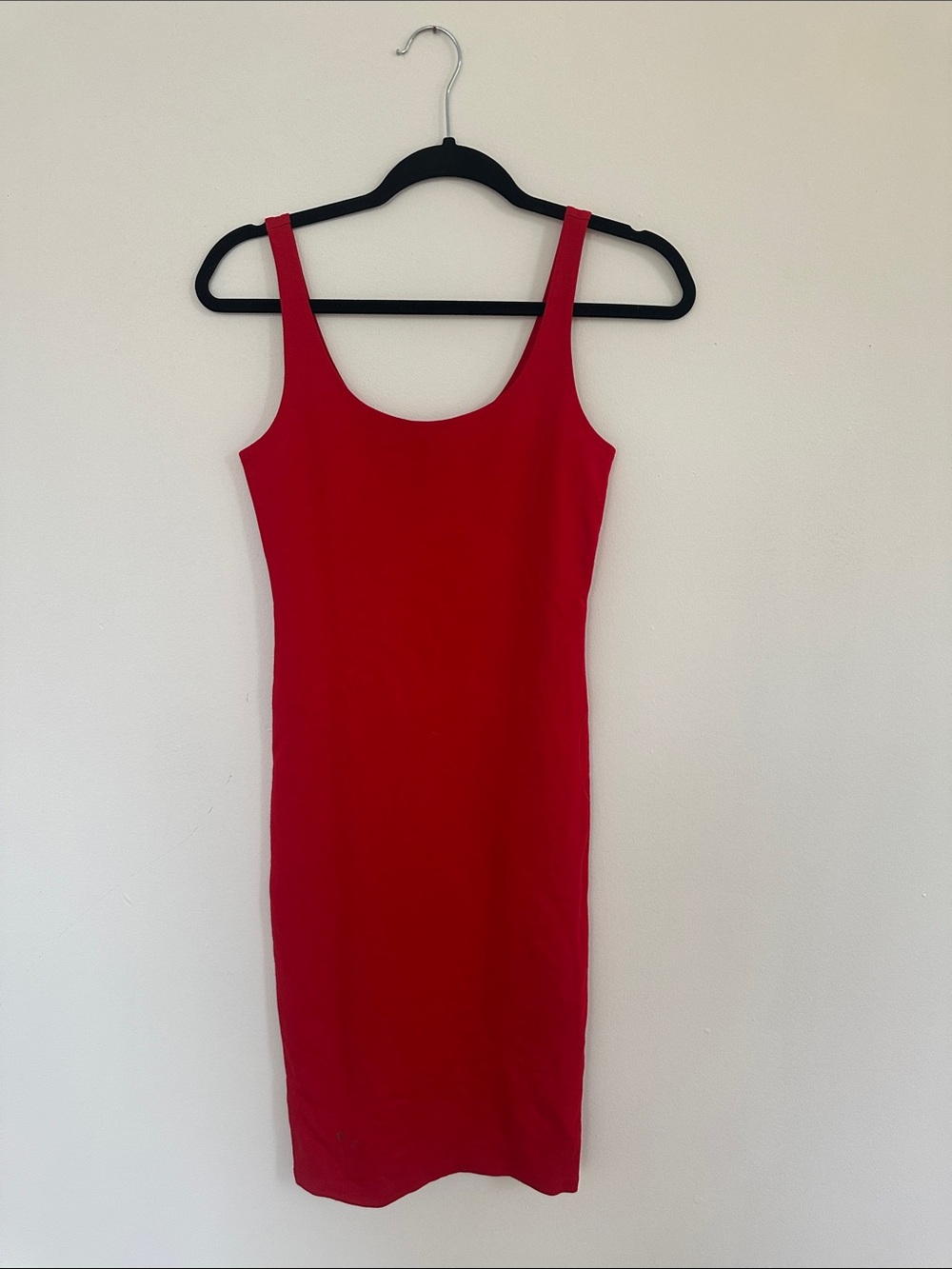 Red Scoop Neck midi Dress - Women
